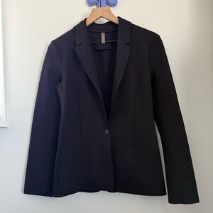 Commando Small CEO Neoprene Single-Breasted Blazer Black Career Business Office